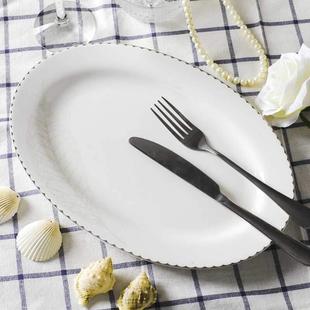 餐具碗碟套装56头景德镇骨瓷碗具陶瓷筷盘子银色之恋