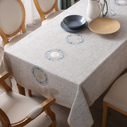 新中式桌布布艺棉麻绣花中国风古典长方形茶几桌布台布餐桌布定制