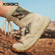 XGGO户外徒步鞋高帮休闲登山鞋沙漠旅游鞋男耐磨越野爬山鞋子情侣