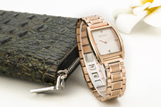 表带表女潮流款小表盘时尚手表，长方形石英金属，日历普通国产腕表