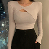 韩国气质女人味~性感小心机显胸吊带背心+开叉坎肩T恤罩衫两件套