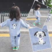 女童秋装牛仔套装1-2-3岁女宝宝4小童洋气休闲两件套时髦衣服