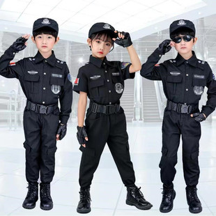 儿童警服保安制服男童警官服小男孩特警衣服工作服特种兵服装时装