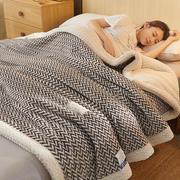 加厚珊瑚绒毛毯被子法兰绒，盖毯春秋冬季加绒床单人空调被铺床上用