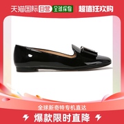 香港直邮salvatoreferragamo女士黑色，漆皮尖头平底船鞋0660878
