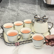 陶瓷冷水壶套装茶杯壶，水杯凉水壶家用凉开壶大容量耐高温水具