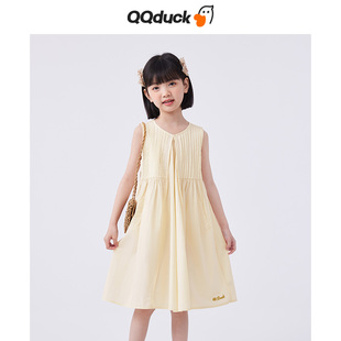 qqduck可可鸭女童连衣裙，2023夏装洋气，时尚纯棉无袖儿童背心裙