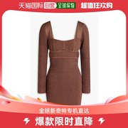 香港直邮潮奢 Herve Leger 女士剪口金属感绷带迷你连衣裙