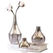轻奢现代简约银色玻璃小花瓶干花插花器北欧家居客厅餐桌装饰摆件