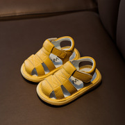 牛皮宝宝凉鞋男0-1-2岁婴儿女夏季透气防滑软底学步鞋