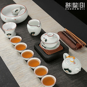 陶瓷白瓷功夫茶杯茶具，套装家用家用白瓷茶壶盖碗整套配件简约