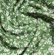 100支长绒棉亚麻棉复古印花碎花，全纯棉手工，服装连衣裙布料绿玫瑰