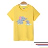 大象图案印花儿童t恤纯棉短袖夏天中小童上衣女童宝宝男童亲子装
