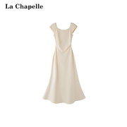 拉夏贝尔lachapelle夏季收腰百搭法式修身包臀鱼尾连衣裙子长裙