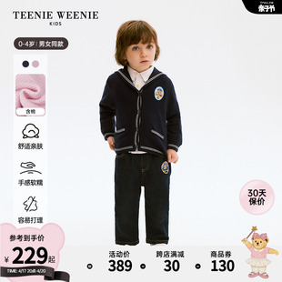 TeenieWeenie Kids小熊童装24年春男女宝宝海军领针织衫毛衣