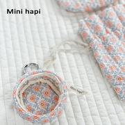 minihapi创意小包包，ins秋冬迷你小圆包碎花边透明内胆收纳包