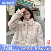 羊羔毛绒外套女2023秋冬保暖加厚皮毛，一体中长款大衣