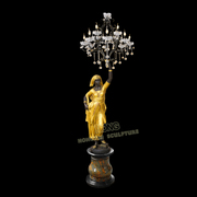铜雕塑阿拉伯少女灯饰，hxl087120欧式人物工艺品，酒店大型落地摆件