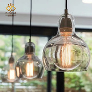 现代简约个性大灯泡吊灯创意，餐客厅饭店，吧台卧室单头玻璃葫芦吊灯