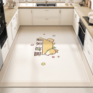 厨房地垫pvc防滑防油可擦免洗专用地毯，地面防水耐脏整铺垫子