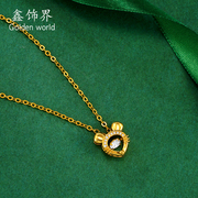 越南沙金镶钻项链女士，仿真黄金生肖吊坠，可爱动物镀金链子久不掉色