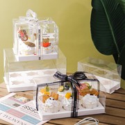纸杯蛋糕包装盒透明6粒4粒加高马芬杯子手提打包盒子女神甜品包装