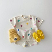韩版ins婴幼童宝宝可爱卡通休闲套装夏款潮范短袖T恤短裤两件套