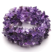 天然紫水晶碎石手链紫水晶，多圈碎石不定型碎石紫水晶手链