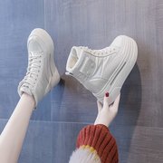马丁短靴子女2022冬季保暖棉鞋厚底内增高加绒加厚防水雪地靴