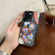 韩系卡通鲨鱼猴子鸭手机壳适用iphone15pro max黑边15pro小众13防摔13pro高级14promax保护壳14pro情侣15