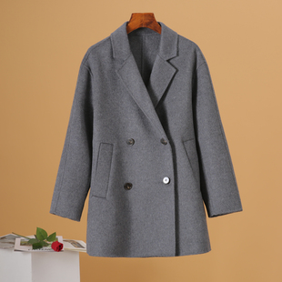 署系列嵿级高货当季冬装山羊绒韩版西装，领双面呢大衣