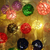 led藤球灯串彩球婚庆，场景布置橱窗展示圣诞节泰国电池款彩灯