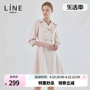line女装韩版职业气质，收腰显瘦翻领，连衣裙女士nwopld0200