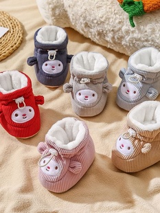 婴儿棉鞋冬季款加绒加厚软底学步鞋套0612月宝宝鞋子秋冬天防掉