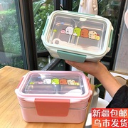 新疆韩版可爱学生双层上班防烫分隔型保温不锈钢饭盒注水加热