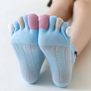 五指袜女夏季薄款纯棉镂空透气网眼短筒分趾袜日系简约防臭五趾袜