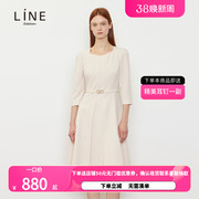 LINE连衣裙2024年夏季薄款流行职业显瘦优雅气质晚礼裙NWOPOE3300