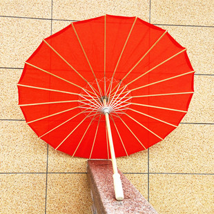 纯色古风绸布伞防雨古代汉服舞蹈装饰道具走秀演出防雨防晒实用伞