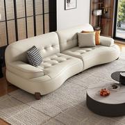 东方心意式极简头层牛皮沙发客厅简约现代轻奢异形组合真皮沙发