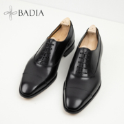 badia2023年牛津男鞋，圆头系带商务英伦皮鞋，牛皮黑色婚鞋