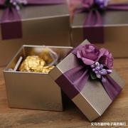 空盒定制2023创意婚礼喜糖盒铁盒结婚喜糖盒紫色磨砂马口铁糖盒子