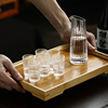 日式白酒杯(白酒杯)套装创意，竖纹玻璃杯一口杯，二两小酒杯子家用清酒杯酒盅