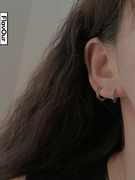 s925足银纯银多水钻耳圈耳扣女小众设计个性ins风甜美耳骨钉耳环