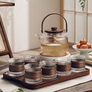 玻璃花茶壶茶杯套装蜡烛，加热下午茶具煮茶炉，泡水果茶美容院养生壶