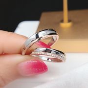 18k白金情侣对戒钻戒戒指，时尚分色钻石，戒指结婚订婚钻戒戒指环