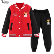 迪士尼2023洋气棒球服男女童春秋季运动套装幼儿园潮酷园服