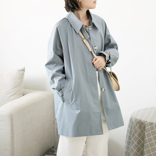 显瘦风衣女士中长款秋季韩版小个子气质，流行长袖大衣休闲外套