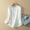 真丝棉镂空刺绣白色衬衫，长袖修身显瘦百搭衬衣女绣花上衣2021年夏