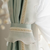 轻奢窗帘花边立边白色珍珠蕾丝窗纱装饰宽边拼接绣花抱枕侧单边绒