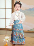 马面裙女童秋款套装中国风古装小女孩改良汉服唐装大童2023年